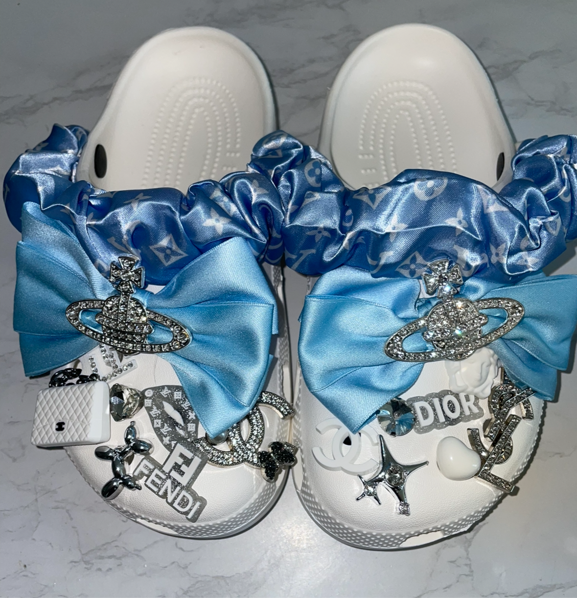 Baby blue Set (Accessories Only, Bands bows and Charms)