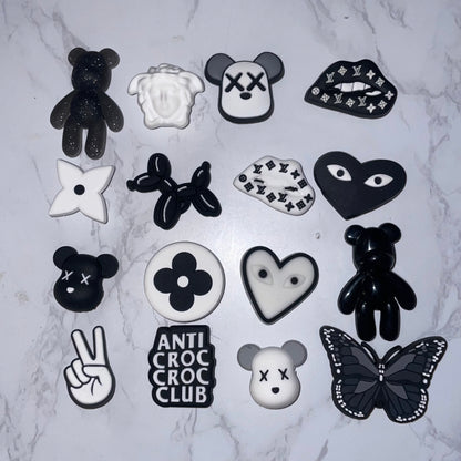 Black & White Croc Charms