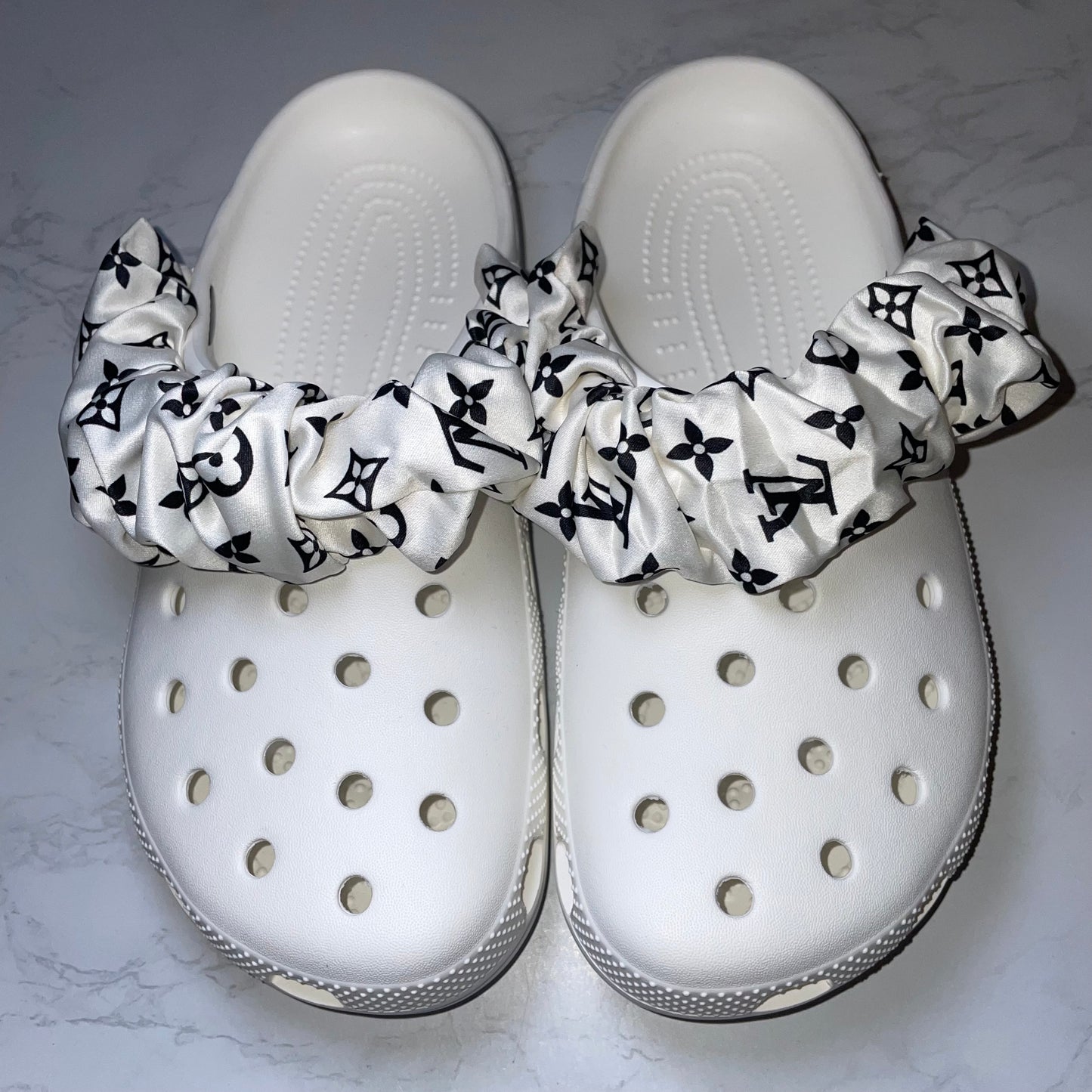 White Print Satin Bands