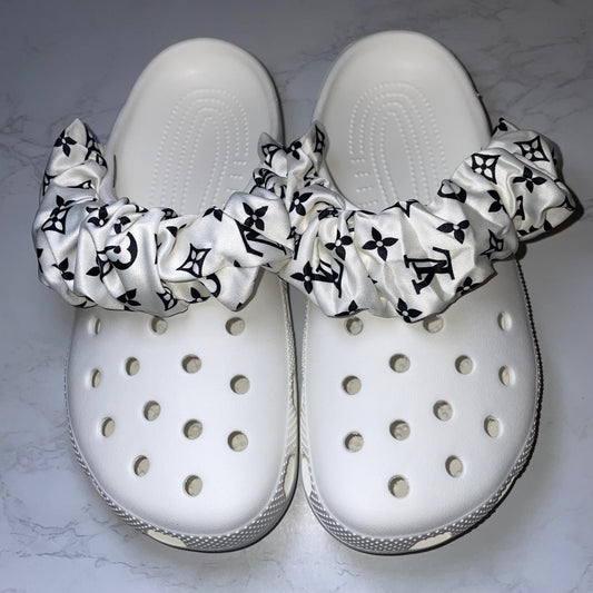 White Print Satin Bands