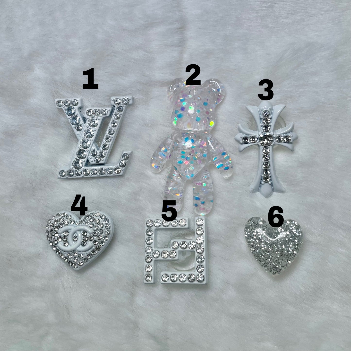 White Bling Charms