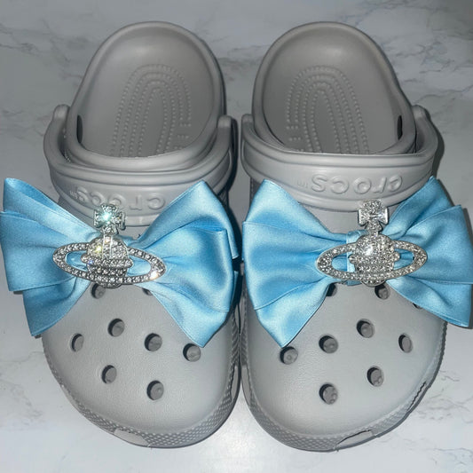 Baby Blue Diamonte Bows