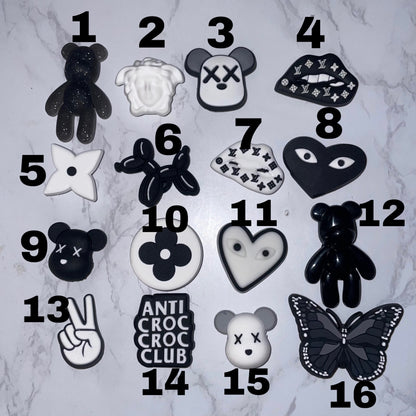 Black & White Croc Charms