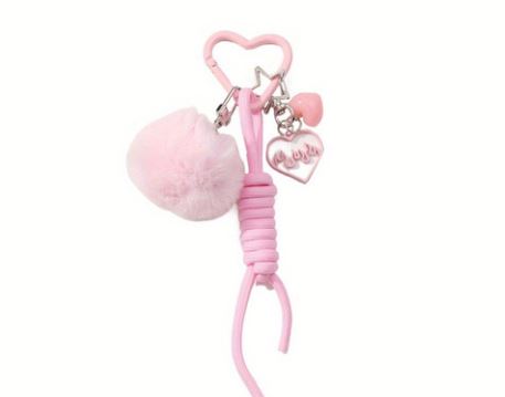 Pink Plush Layered Bag Charm