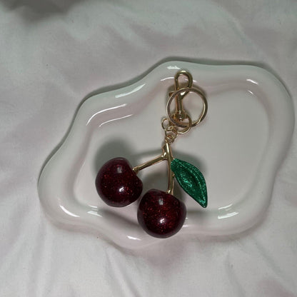 Red/Green Cherry Bag Charm