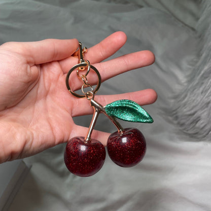 Red/Green Cherry Bag Charm