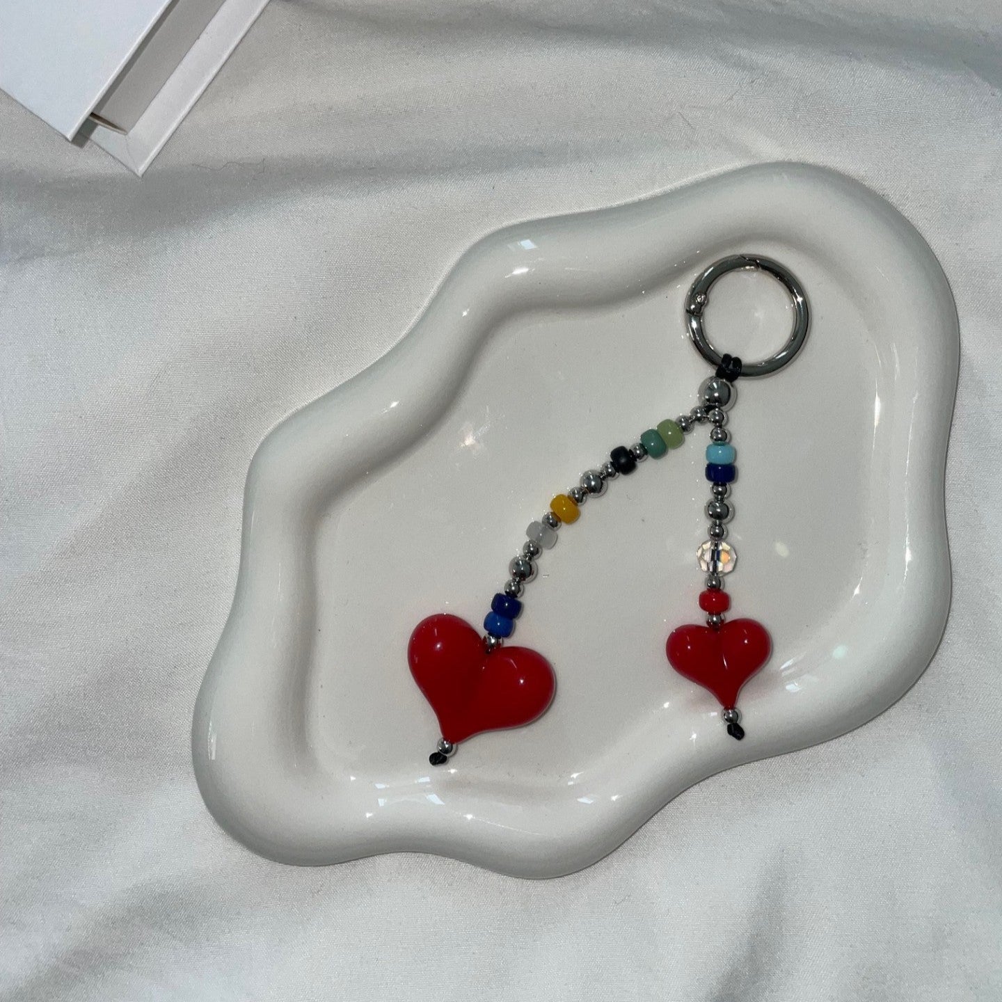 Beaded Heart Bag Charm