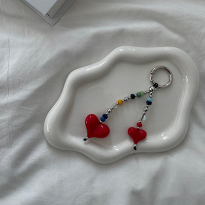 Beaded Heart Bag Charm