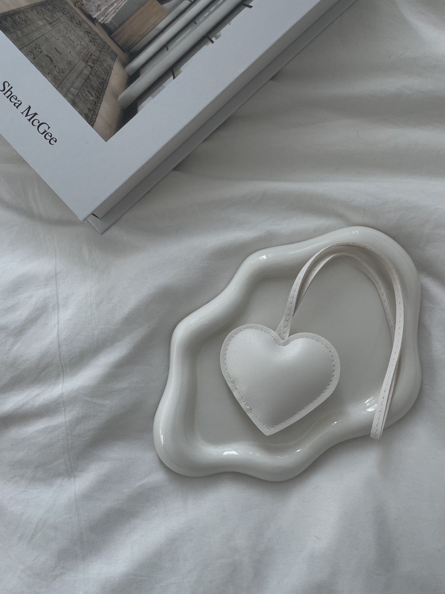 Leather Heart Bag Charm - 4 Colour Options