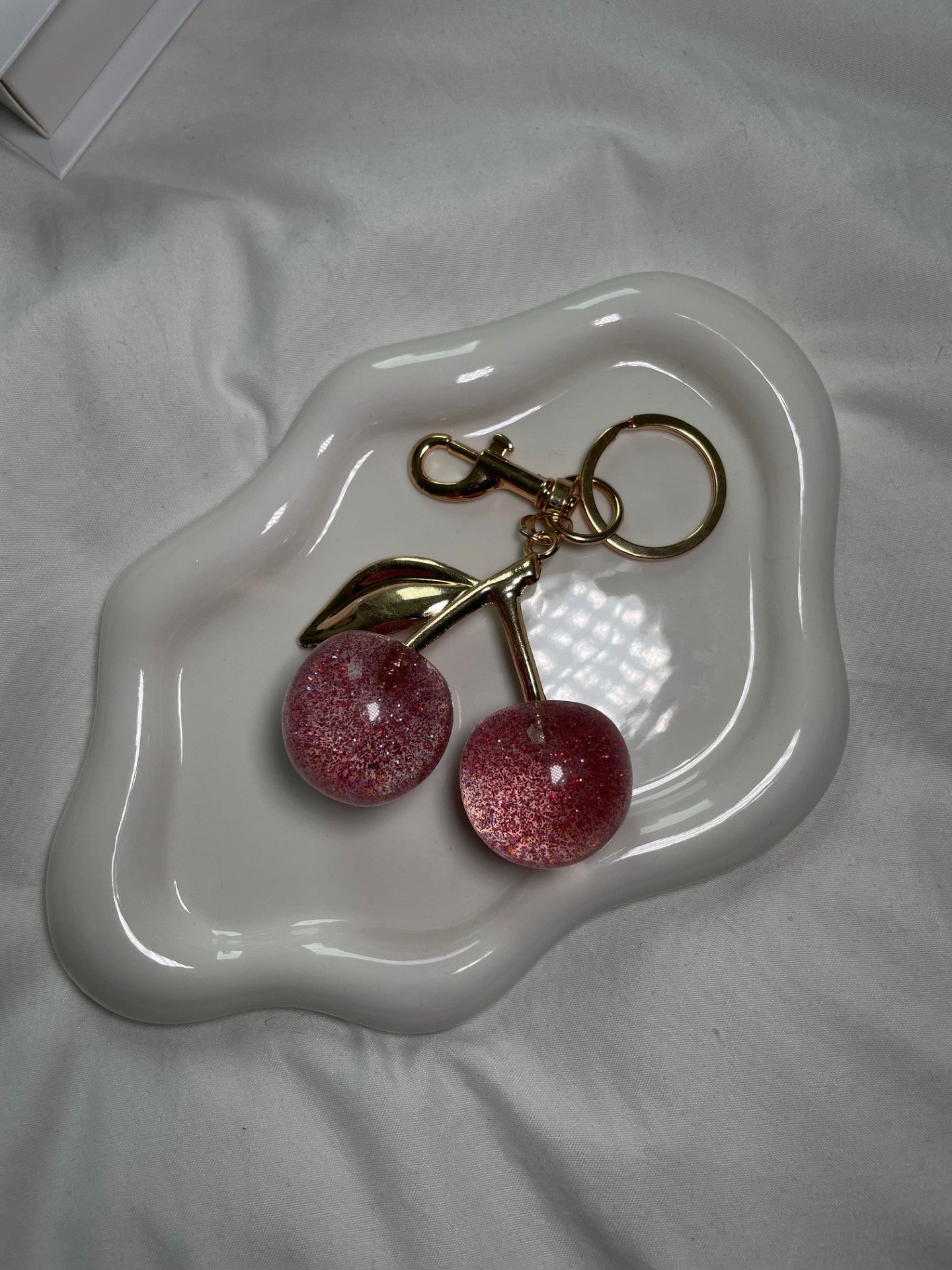 Pink Cherry Bag Charm