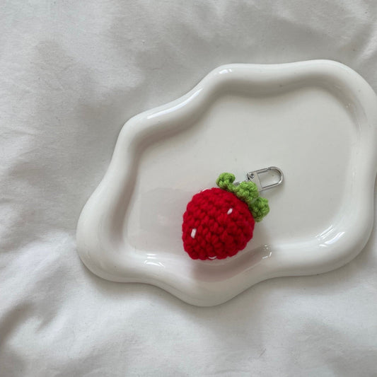 Crochet Strawberry Charm